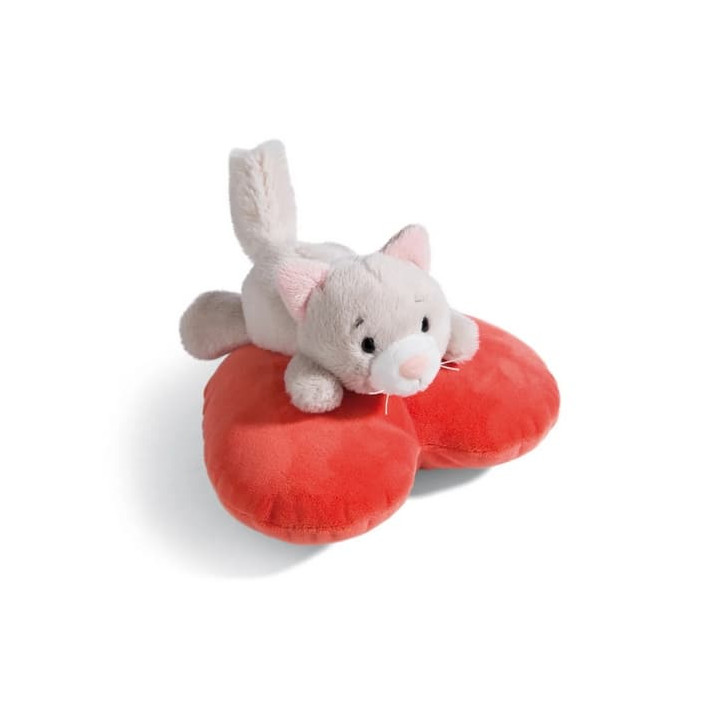 NICI plyš Love Kočička huňatá ležící, srdce, 13cm