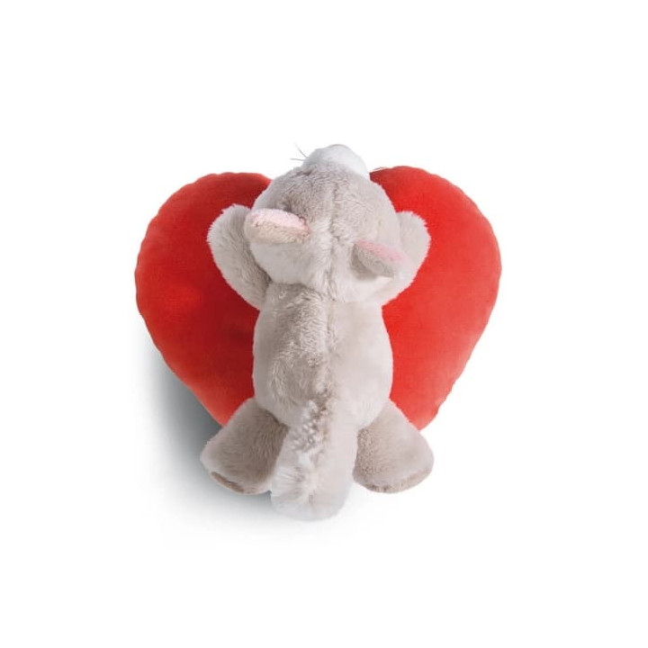 NICI plyš Love Kočička huňatá ležící, srdce, 13cm
