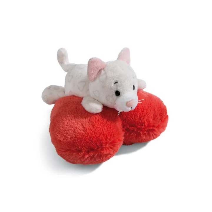 NICI plyš Love Kočička roztomilá ležící, srdce, 13cm