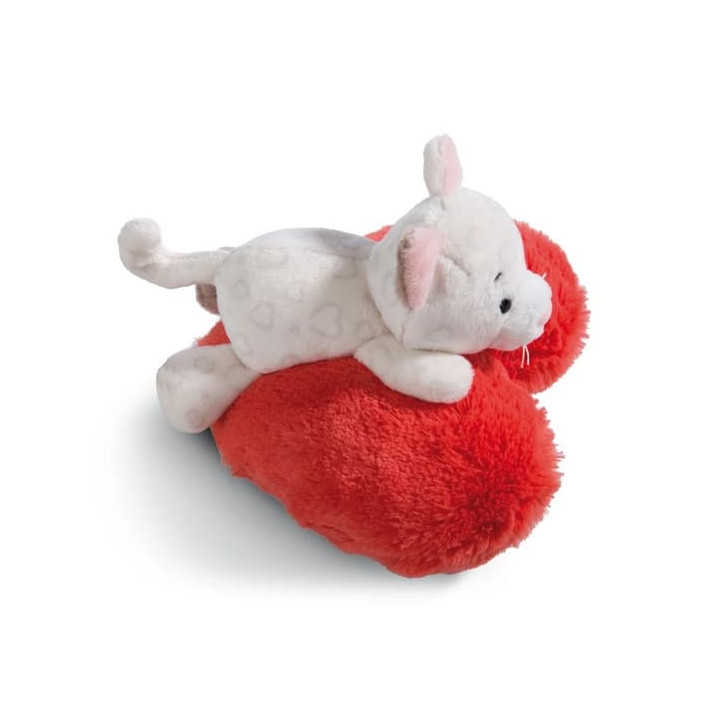 NICI plyš Love Kočička roztomilá ležící, srdce, 13cm