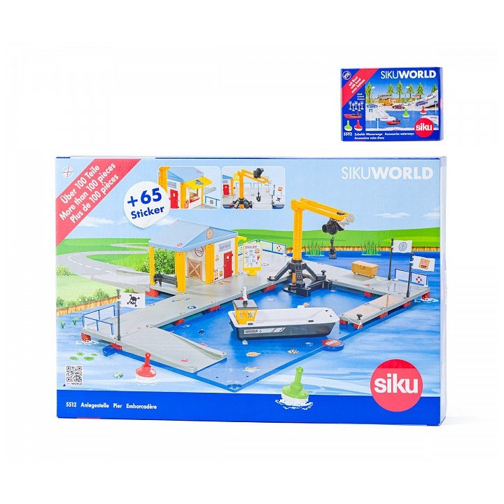 SIKU World Nakládací přístav s molem a člunem