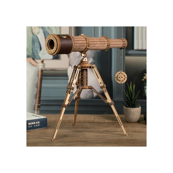 RoboTime 3D dřevěné mechanické puzzle Pirátský dalekohled