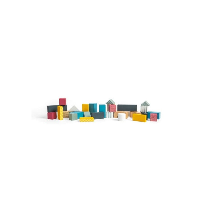 Bigjigs Toys Vozík s dřevěnými kostkami
