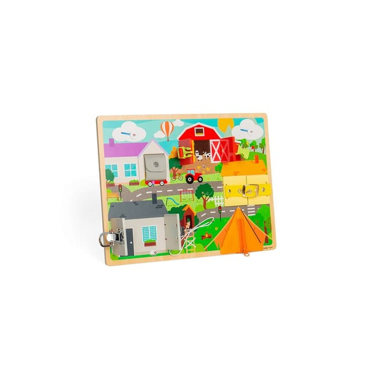 Bigjigs Toys Motorická deska každodenních dovedností