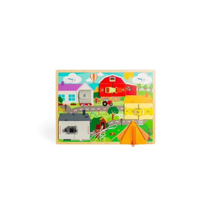 Bigjigs Toys Motorická deska každodenních dovedností