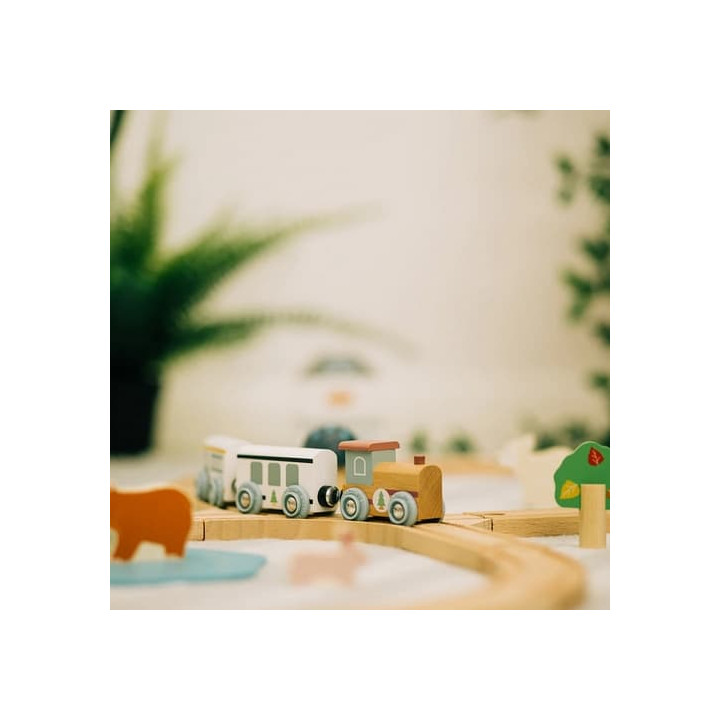 Bigjigs Toys Dřevěná vláčkodráha u lesa