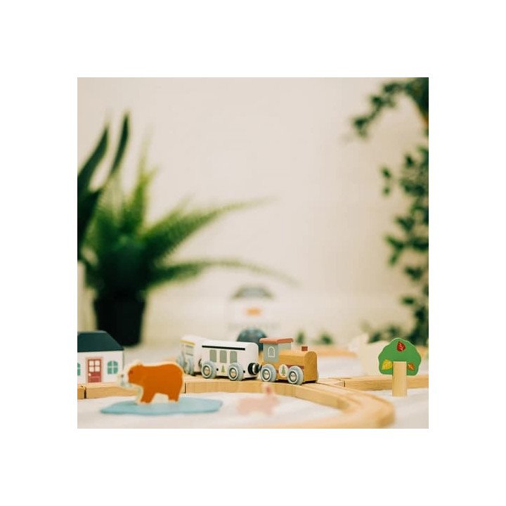 Bigjigs Toys Dřevěná vláčkodráha u lesa