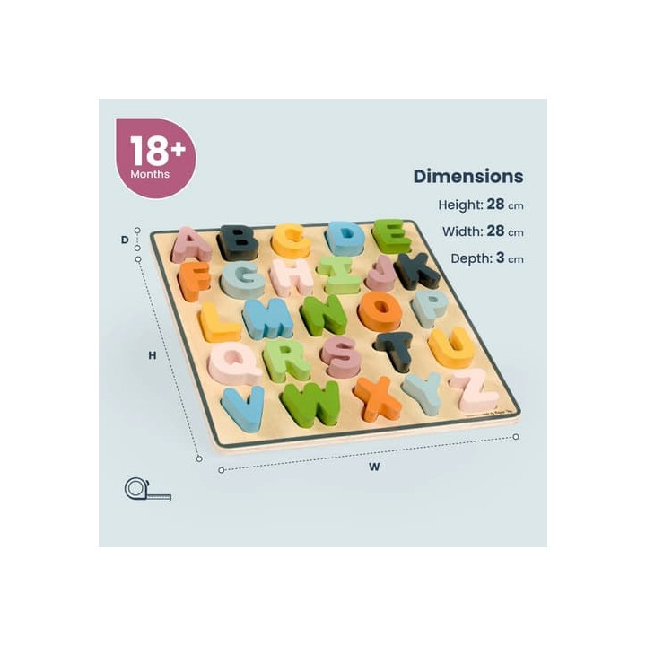 Bigjigs Toys Dřevěné puzzle velká písmena - ABC