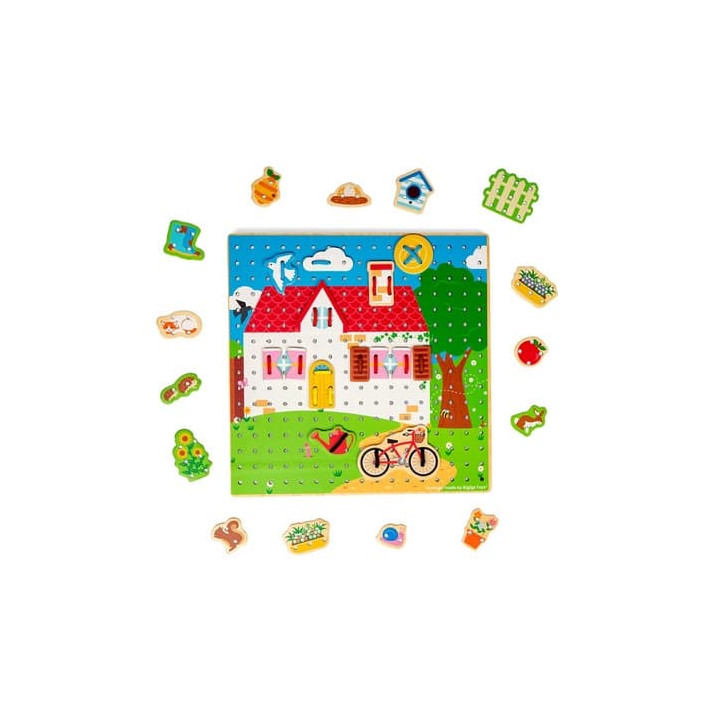 Bigjigs Toys Provlékací deska domeček