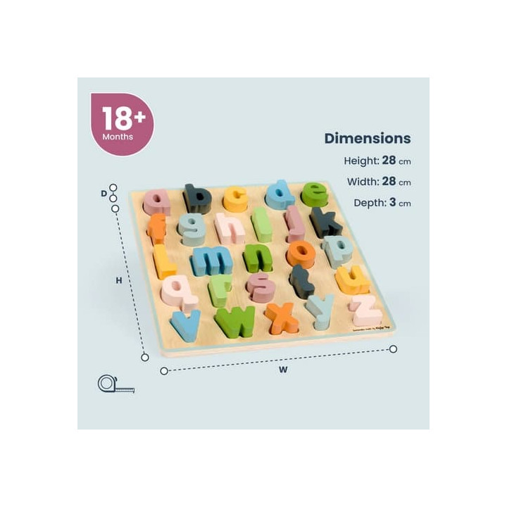 Bigjigs Toys Dřevěné puzzle malá písmena - abc