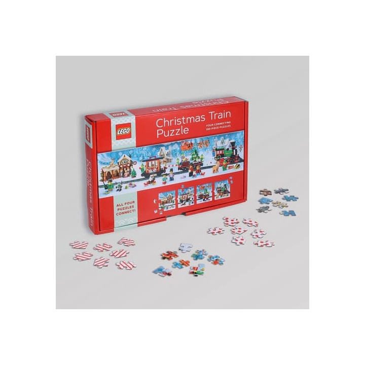 Chronicle Books Puzzle LEGO® Vánoční puzzle vlak 4x100 dílků