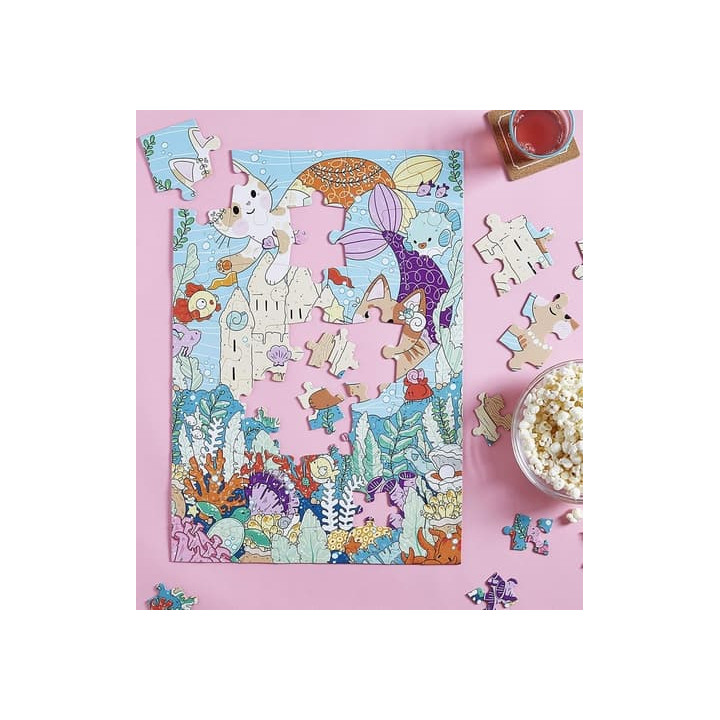 Chronicle Books Rodinné puzzle Purrmaid Paradise 60 dílků