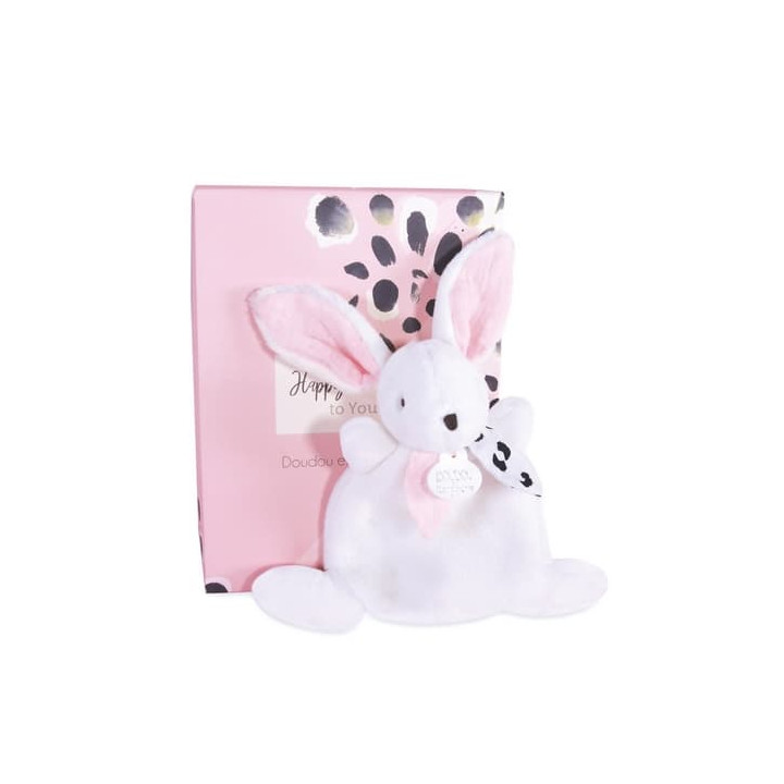 Doudou Dárková krabička růžová - mini králíček 17 cm