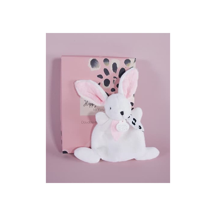 Doudou Dárková krabička růžová - mini králíček 17 cm