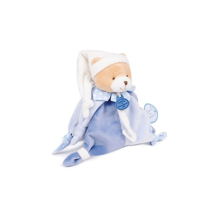 Doudou Dárková sada - Hračka s úchytem na dudlík medvídek 17 cm