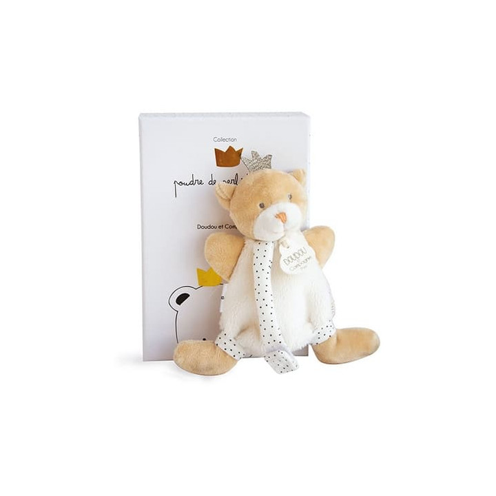 Doudou Dárková sada - Hračka s úchytem na dudlík medvídek král 15 cm