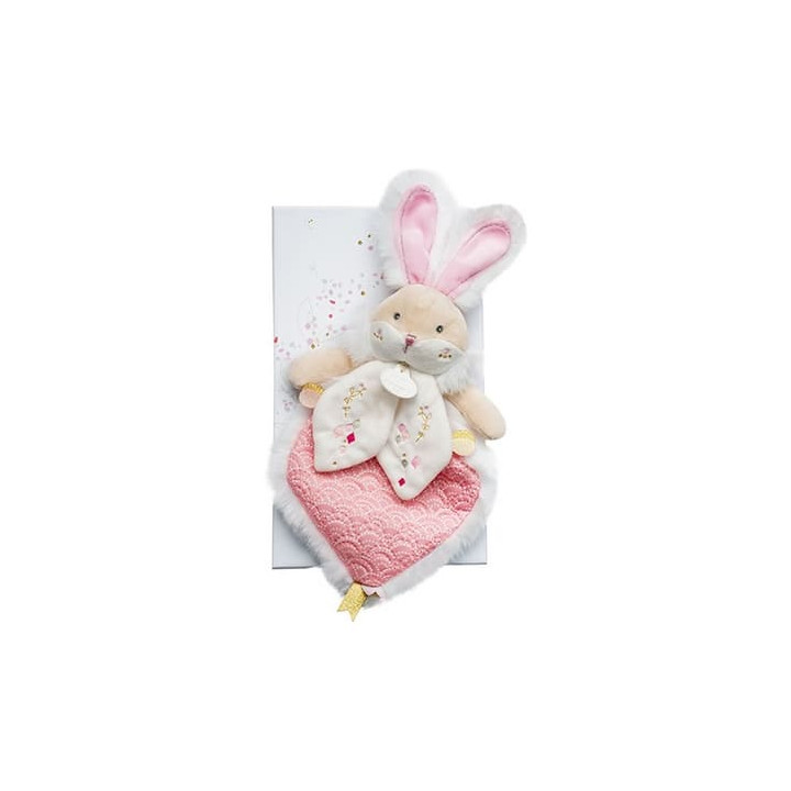 Doudou Dárková sada - Hračka růžový kamarád králíček 24 cm