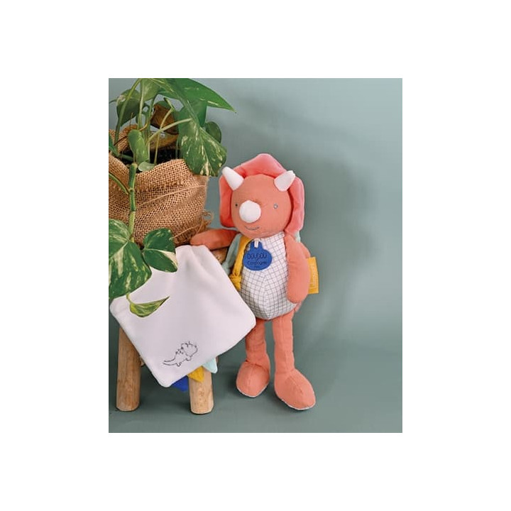 Doudou Dárková sada - dinosaurus s dečkou 25 cm