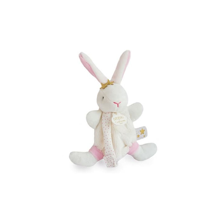 Doudou Dárková sada - Hračka s úchytem na dudlík králíček 15 cm