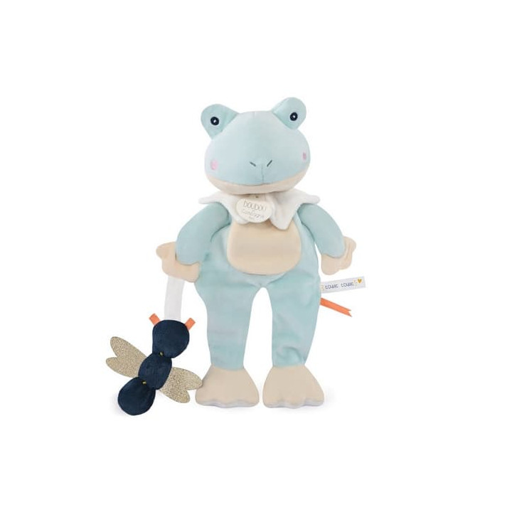 Doudou Dárková sada - plyšová hračka žabka s vážkou 27 cm