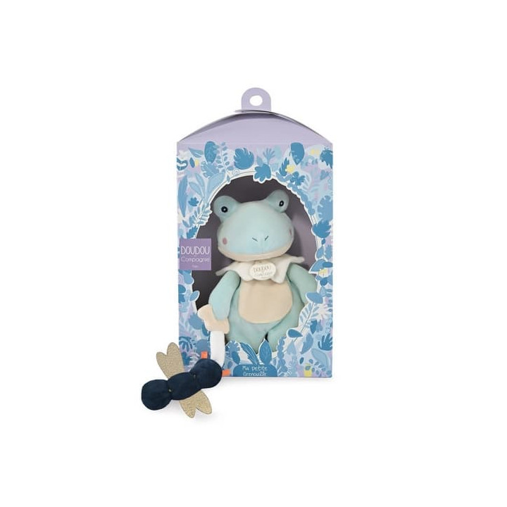Doudou Dárková sada - plyšová hračka žabka s vážkou 27 cm