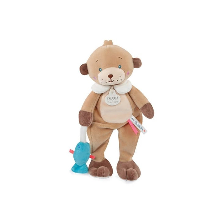 Doudou Dárková sada - plyšová hračka medvídek s rybičkou 27 cm