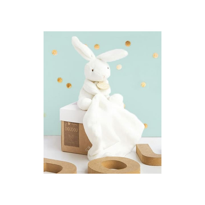Doudou Dárková sada - králíček s muchláčkem 10 cm