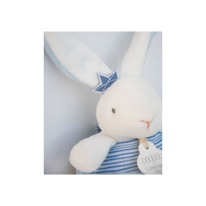 Doudou Dárková sada - Plyšový králíček námořník hrající melodii 14 cm