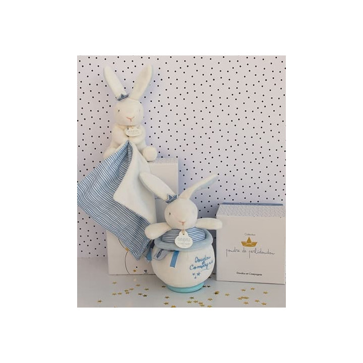 Doudou Dárková sada - Plyšový králíček námořník hrající melodii 14 cm