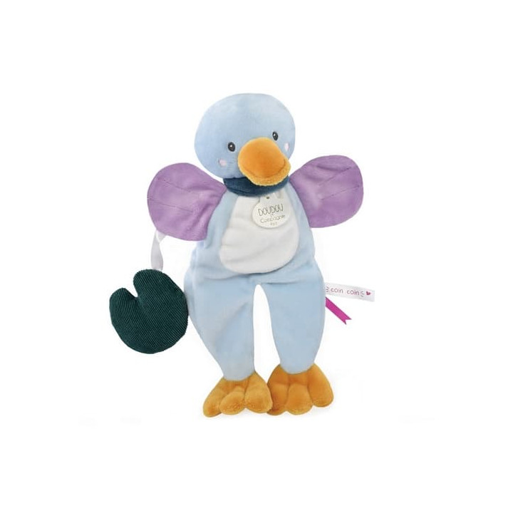 Doudou Dárková sada - plyšová hračka kačenka s listem leknínu 27 cm