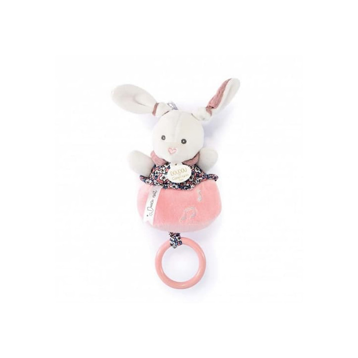 Doudou Dárková sada - Plyšový králíček hrající melodii růžový 20 cm
