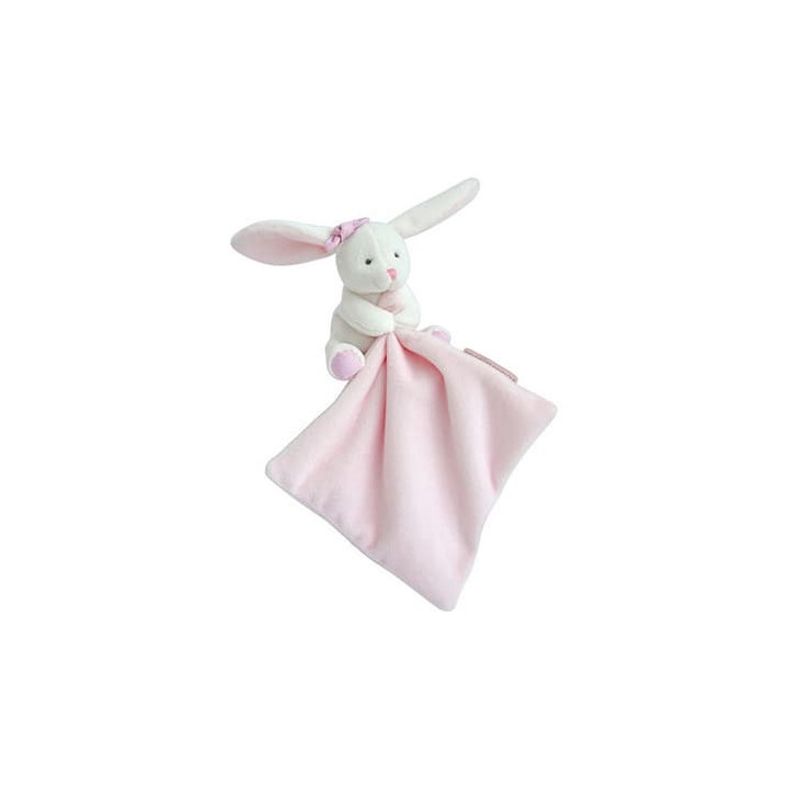 Doudou Dárková sada růžová - králíček s muchláčkem 10 cm