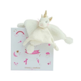 Doudou Dárková sada - plyšový usínáček jednorožec 22 cm