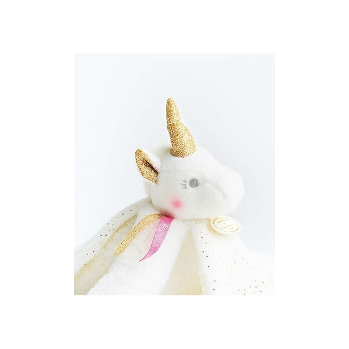 Doudou Dárková sada - plyšový usínáček jednorožec 22 cm