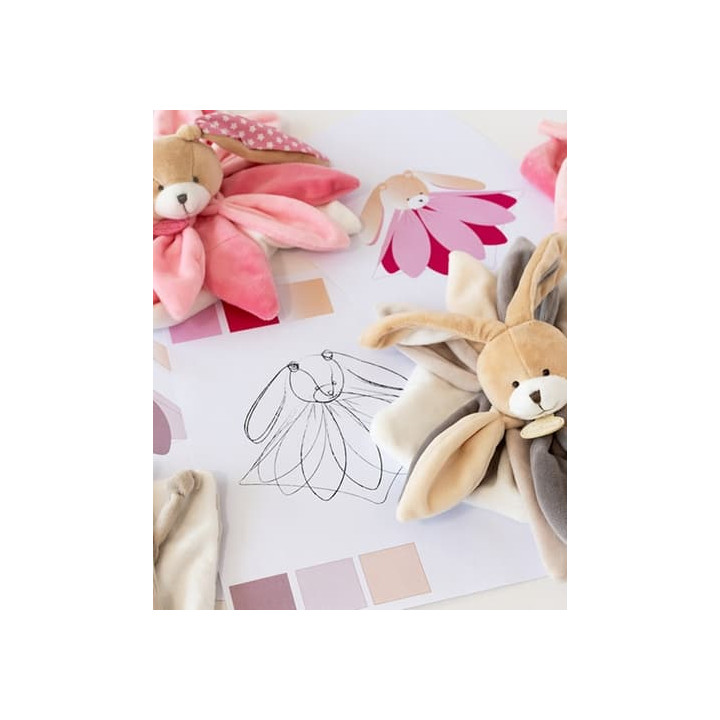 Doudou Dárková sada - plyšový usínáček králíček růžový 28 cm