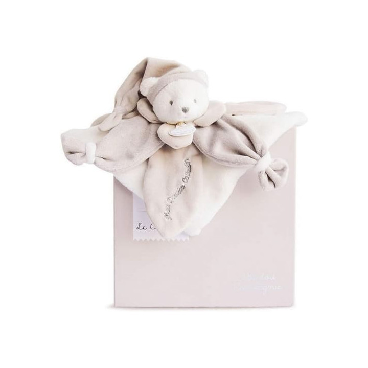 Doudou Dárková sada - plyšový usínáček béžový medvídek 24 cm