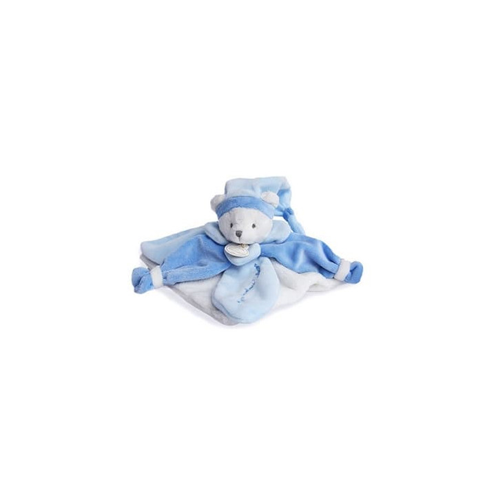 Doudou Dárková sada - plyšový usínáček modrý medvídek 24 cm