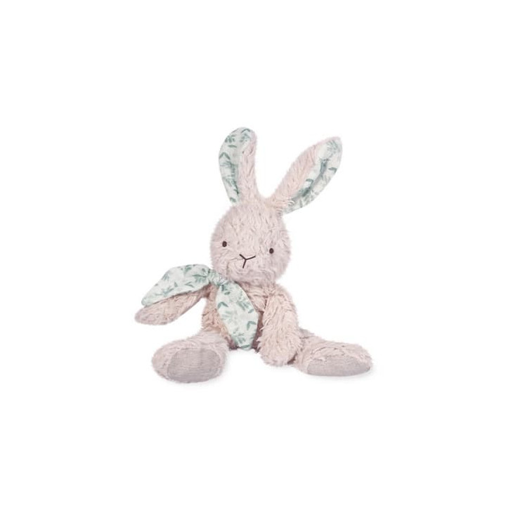 Doudou Dárková sada - Šedý plyšový králík z BIO bavlny 25 cm