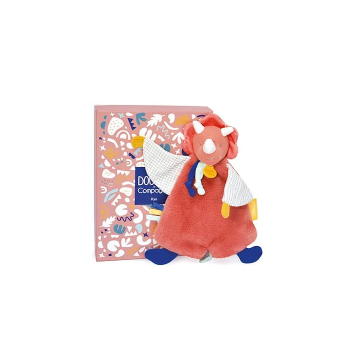 Doudou Dárková sada - Plyšový usínáček dinosaurus oranžový 25 cm