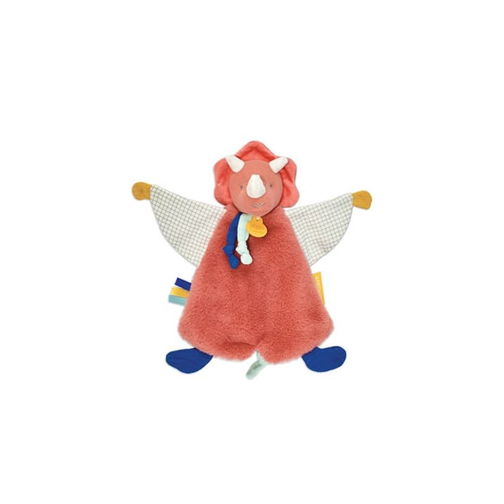 Doudou Dárková sada - Plyšový usínáček dinosaurus oranžový 25 cm
