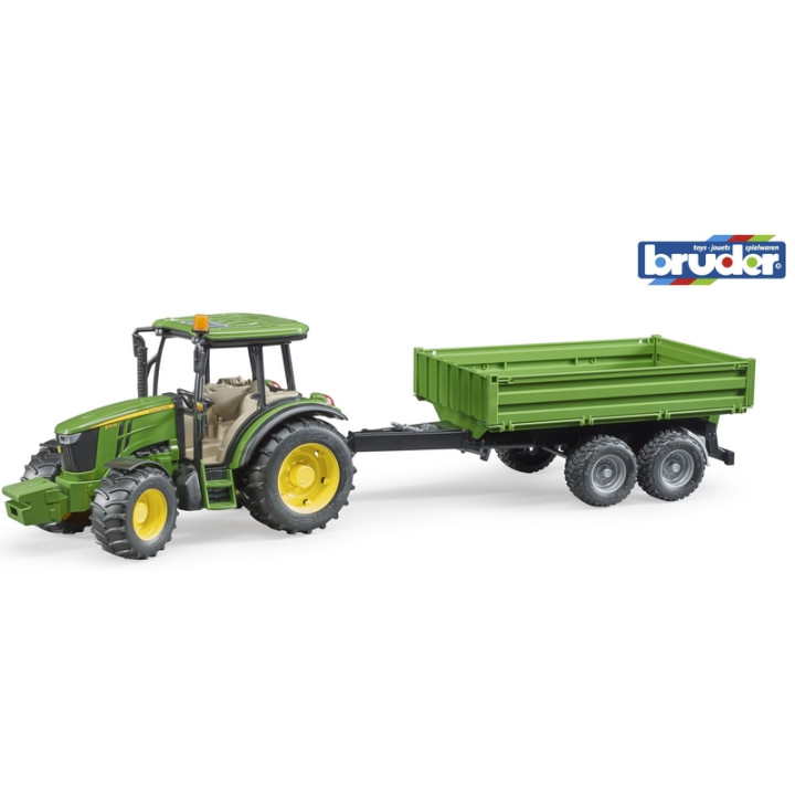 Bruder 2108 Traktor John Deere 5115 M s valníkem-šedá kola