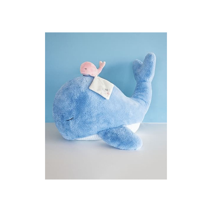Doudou Plyšová modrá velryba 60 cm