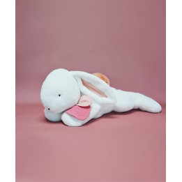 Doudou Plyšový králík s tmavě růžovou bambulkou 80 cm