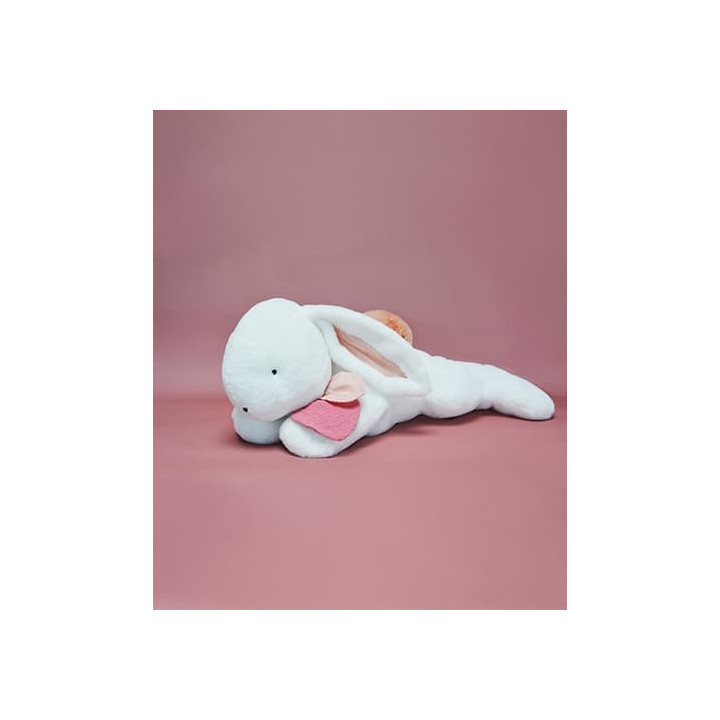 Doudou Plyšový králík s tmavě růžovou bambulkou 80 cm