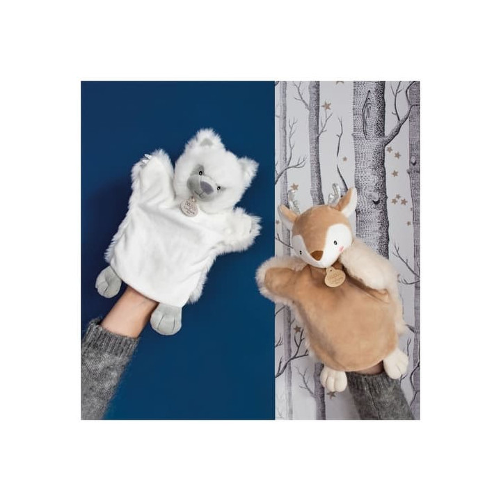 Doudou Plyšový maňásek bílý vlk 25 cm