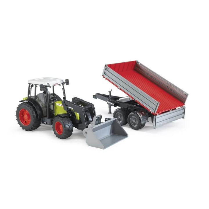 Bruder 2112 Traktor CLAAS Nectis 267F+čelní nakladač+sklápěcí vůz
