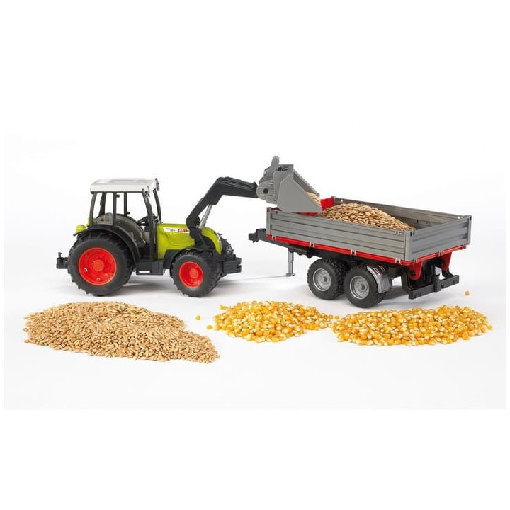 Bruder 2112 Traktor CLAAS Nectis 267F+čelní nakladač+sklápěcí vůz