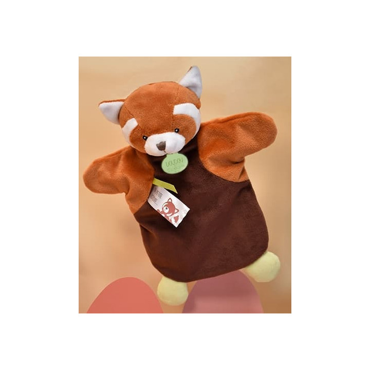 Doudou Plyšový maňásek panda červená 25 cm