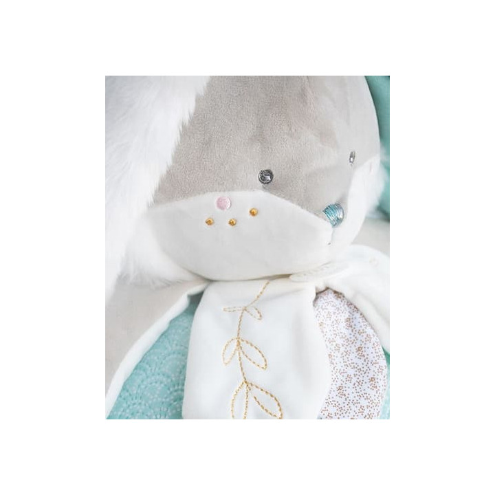 Doudou Tyrkysový králíček s prostorem pro uložení pyžámka 38 cm