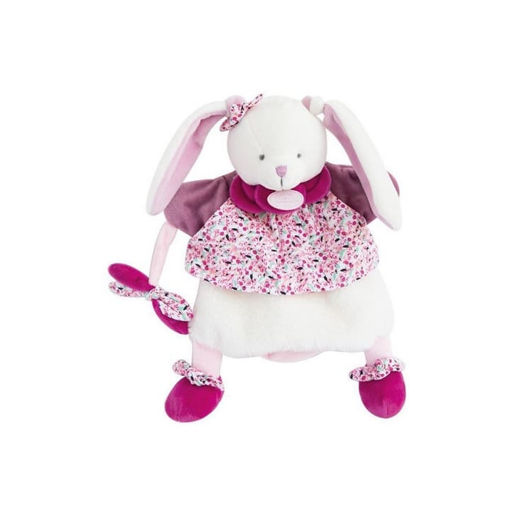 Doudou Plyšový maňásek zajíček růžový 28 cm